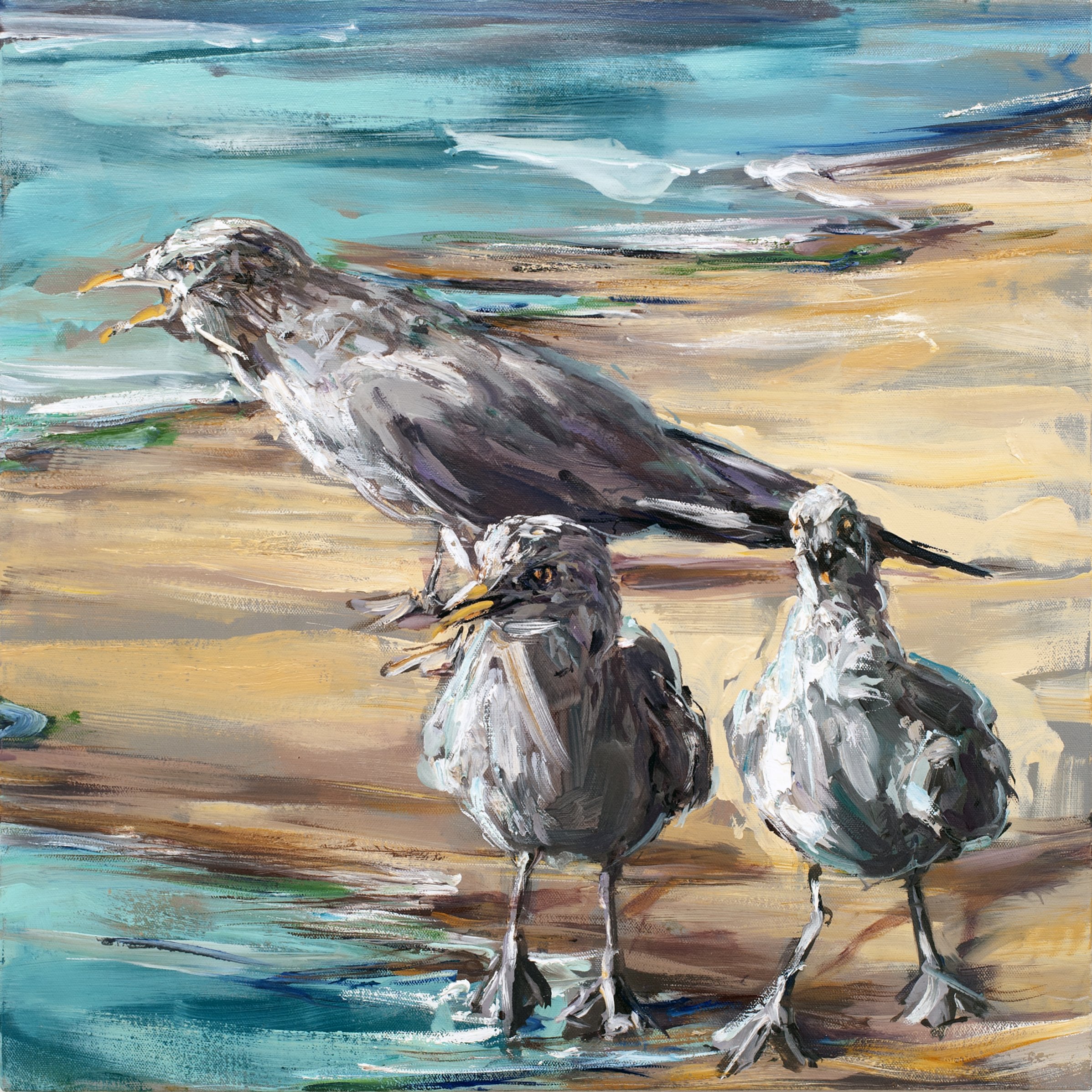 Three Sea Gulls