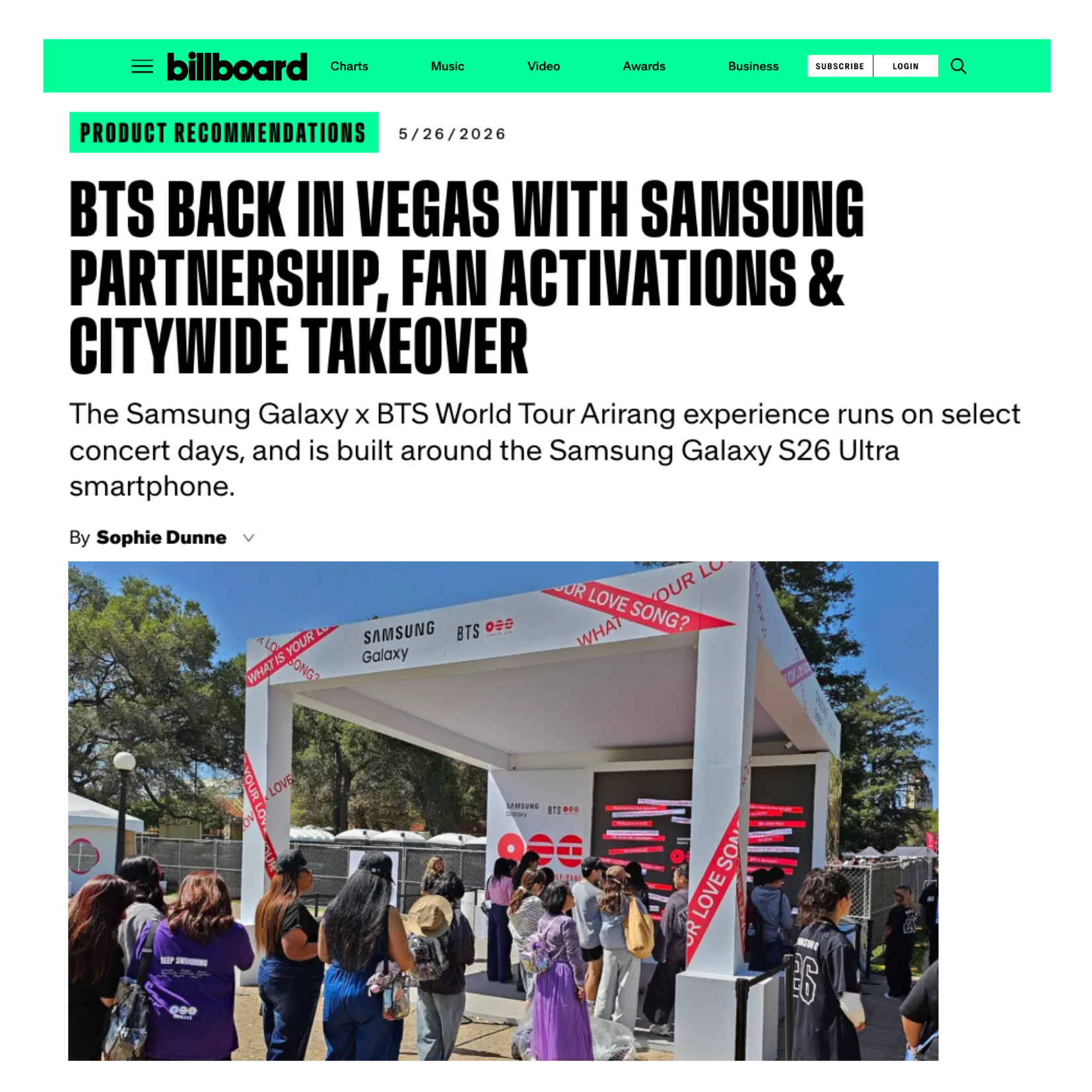 BTS Back in Vegas With Samsung Partnership, Fan Activations & Citywide Takeover
BTS Back in Vegas With Samsung Partnership, Fan Activations & Citywide Takeover