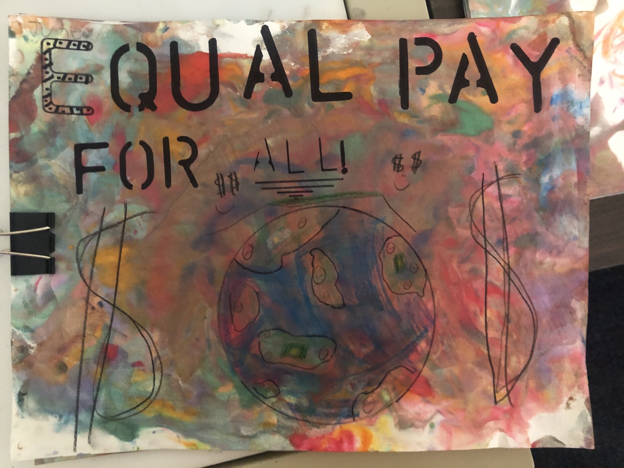 Students used words and images to create an artwork about an issue that is important to them. Inspired by Hugo Gellert’s series of illustrations for Century of the Common Man: Two Speeches by Henry A. Wallace (1943)