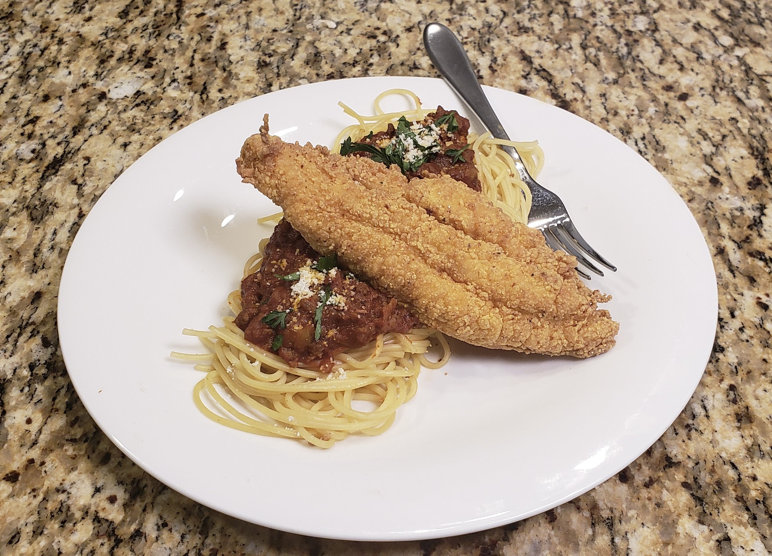 Catfish and Spaghetti Plating 2.JPG