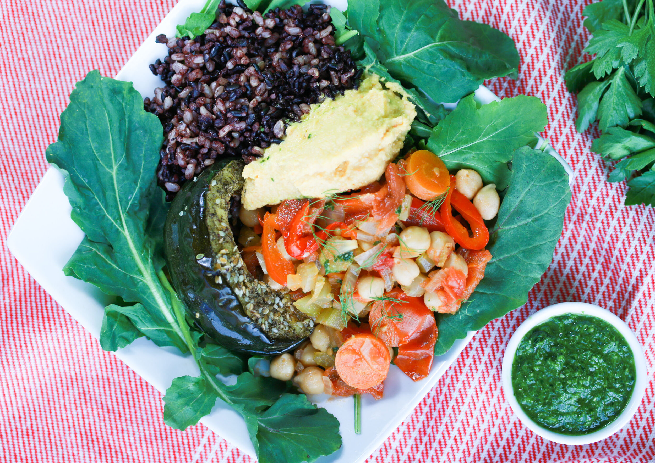 Moroccan Platter-cumin roasted carrot hummus