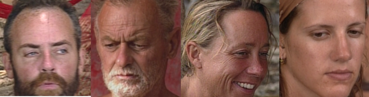 The alliance ponders trust in the game of Survivor. All screenshots via Amazon Prime Video.