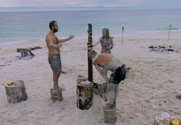 Rich lets go at final Immunity Challenge.  All screenshots via Amazon Prime Video.