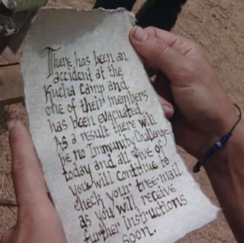 Ogakor’s tree mail outlining what happened.  All screenshots via Hulu.