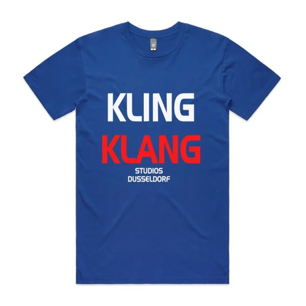 Kling Klang t shirt bright royal blue crew neck male cut.jpg
