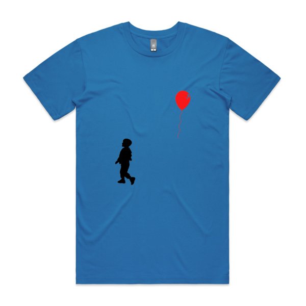 Child and Balloon t shirt male crew neck artic blue.jpg