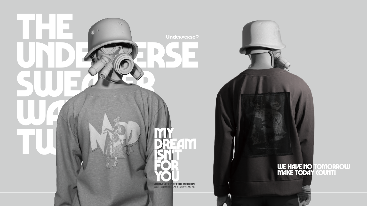 2021 UV SWEATER WAVE TWOunderverse
USD $75 eachPrice Includes Worldwide ShippingMATERIAL100% Cottondesigner toy, colleactibles
APPAREL
UNDERVERSEunderverse.com