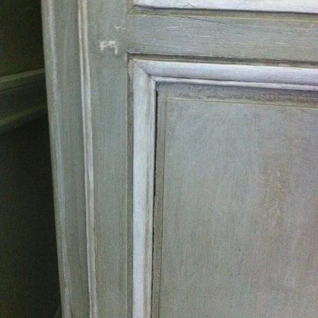 Paint job on basin unit and wardrobe made by #Phillip Bell