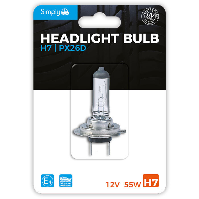 12V Car Bulb H7 55W PX26d LongLife EcoVision Tuning, Philips
