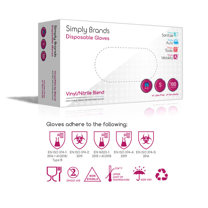 Simply Brands — Medical Nitrile Disposable Gloves (Black)