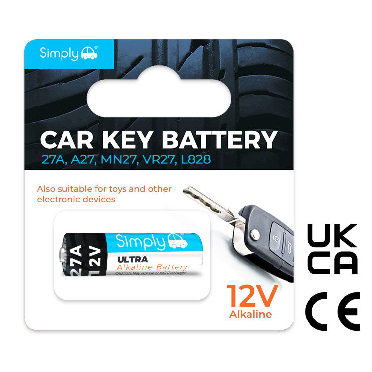 Simply Brands — Car Key Battery - 12V Alkaline (27A, A27, MN27, VR27, L828)