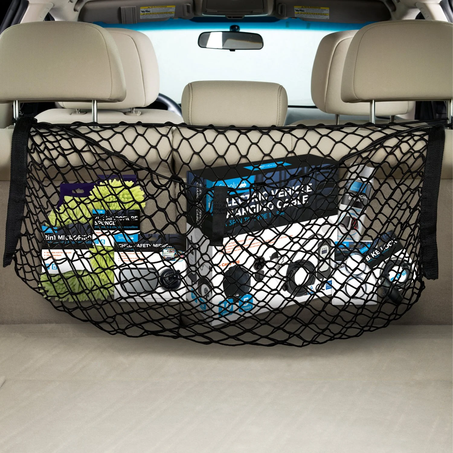 Simply Brands — Rear Seat Black Cargo Net (65x39CM)