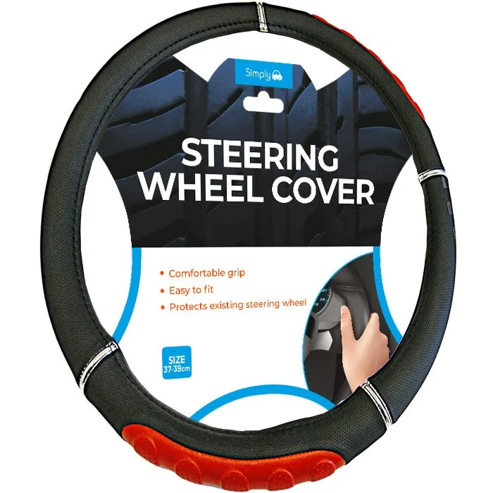 Simply Brands — BLACK Deluxe Lace Up Steering Wheel Cover