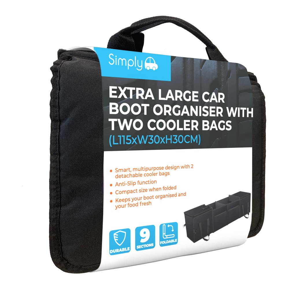 Simply Brands — Extra Large Car Boot Organiser With Two Cooler Bags