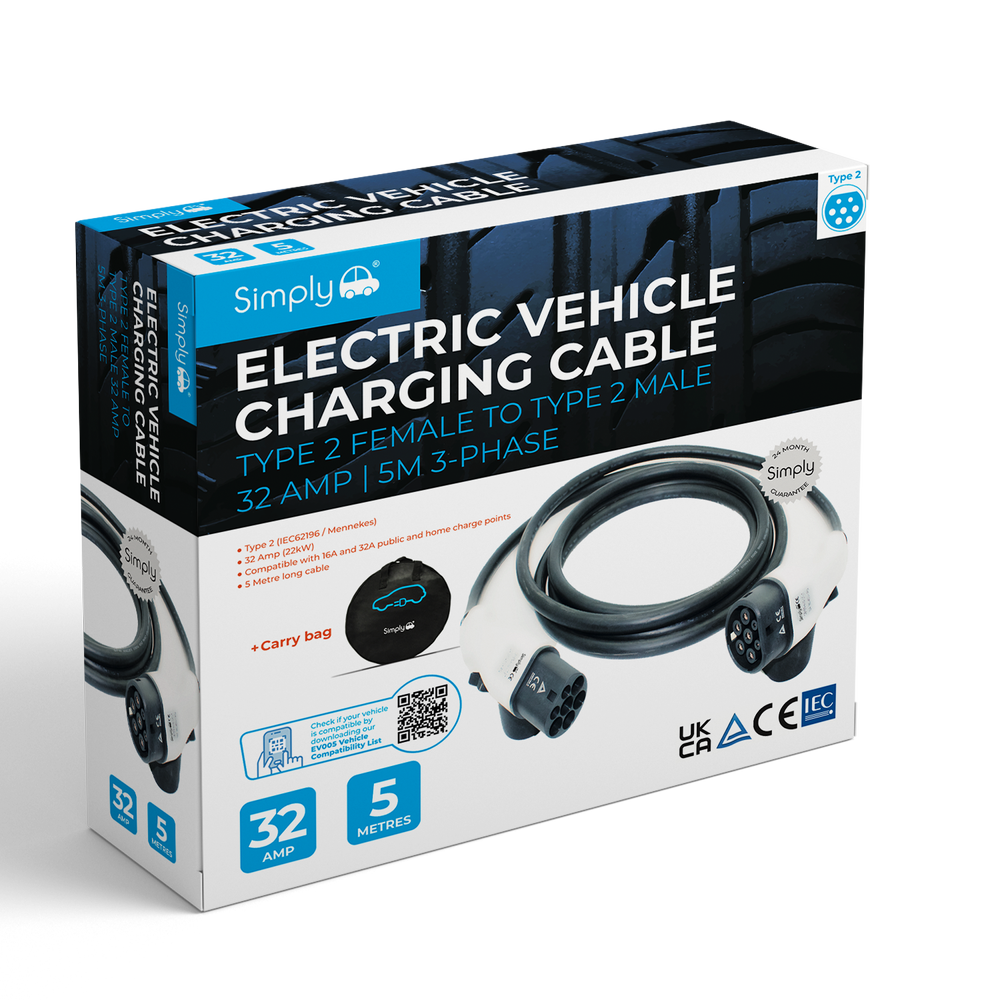 Simply Brands — Electric Vehicle Charging Cable – 5M 3-Phase