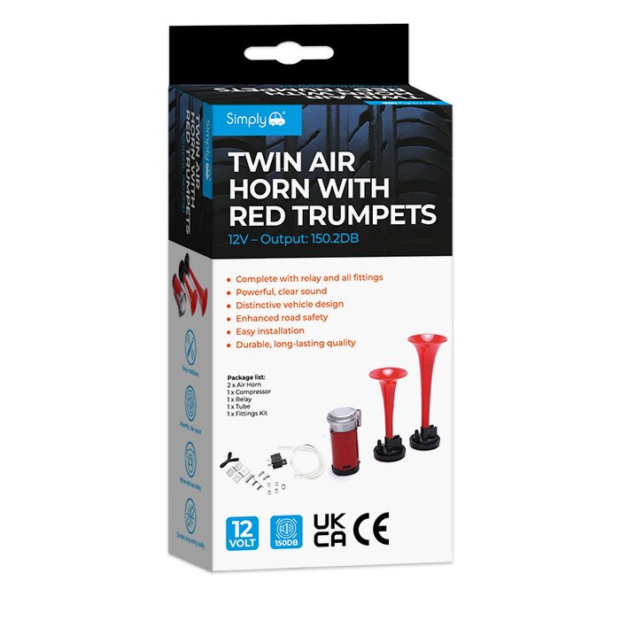 Simply Brands — Twin Air Horn with Red Trumpets