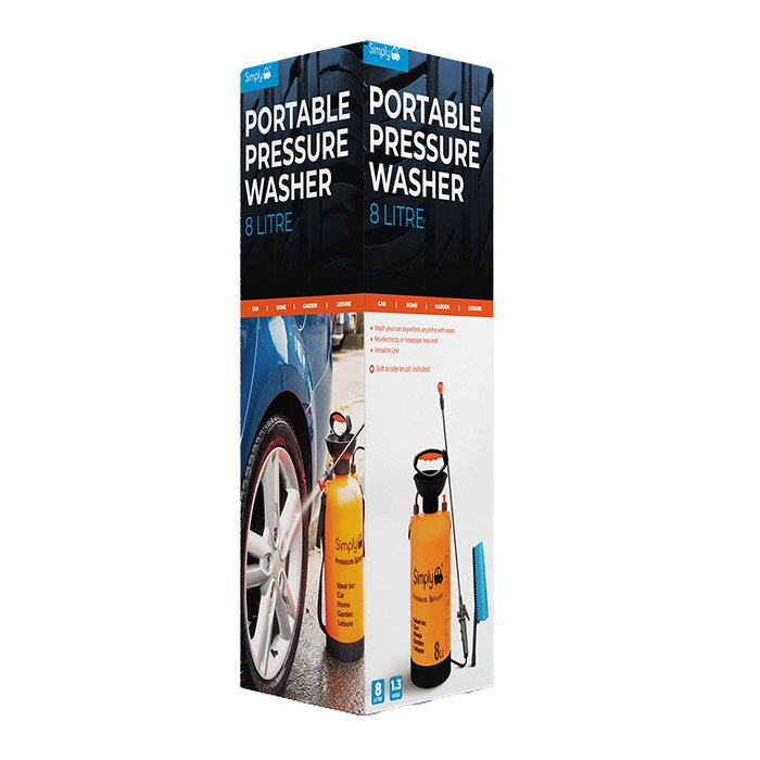 Portable Pressure Power Washer Pump 8L Spray Jet Car Wash Lance Cleaner  Brush