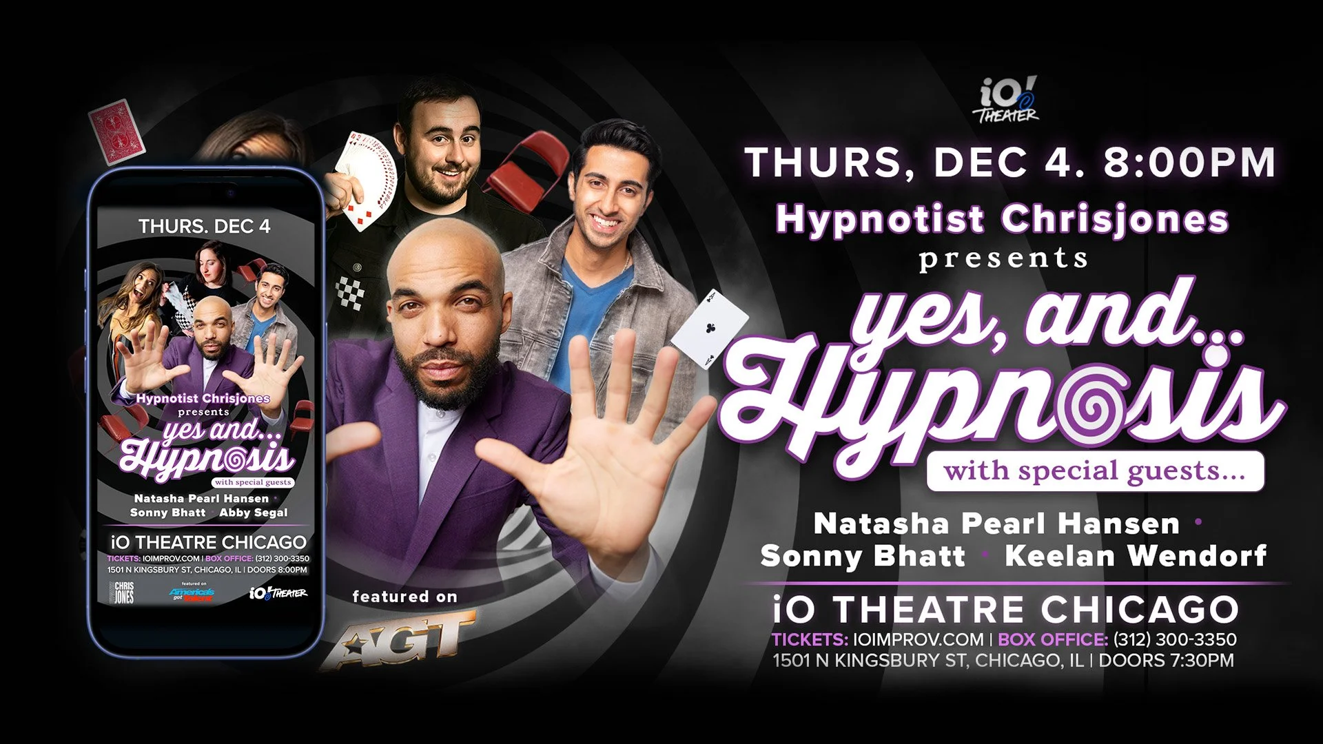 Social Media Rollout for Hypnotist Chrisjones’ Presents “yes, and… Hypnosis”