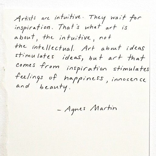 I&rsquo;ve just discovered the writings. of Agnes Martin x