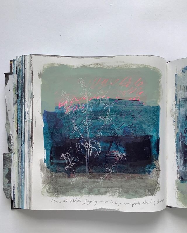 More daily sketchbook pages using up paint on my palette. This one reminds me so much of walking on the beach at Holkham when the tide floods over the bay and the sea lavender is bobbing about.