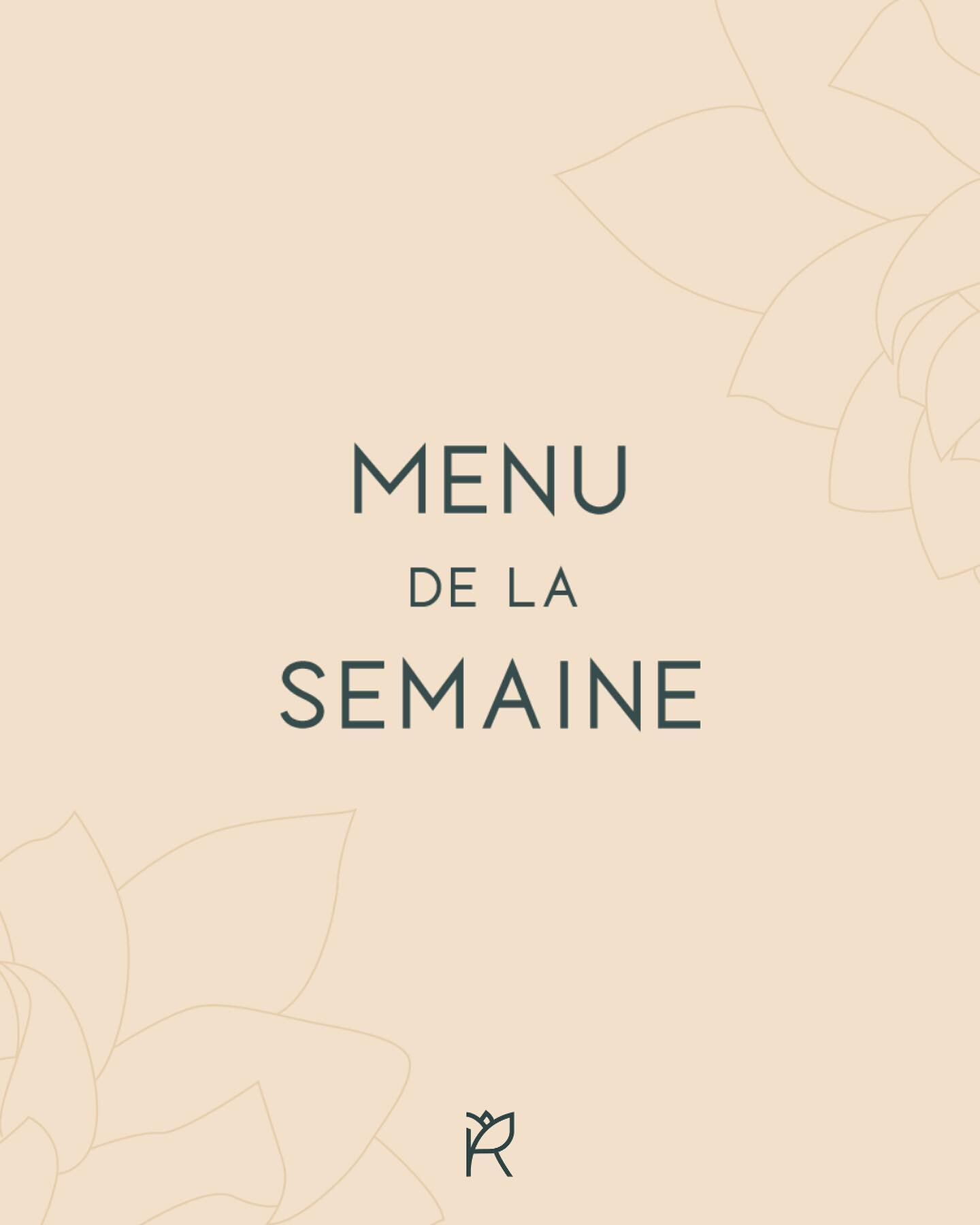 { M E N U }
🍽️🍽️🍽️

1,2,3 c&rsquo;est partie pour attaquer une nouvelle semaine avec nous 😀

Voici le Menu fra&icirc;chement concoct&eacute; qu&rsquo;on vous propose &agrave; partir de demain 😋; ici tout est fait maison et avec amour 🧡 

Qui vi