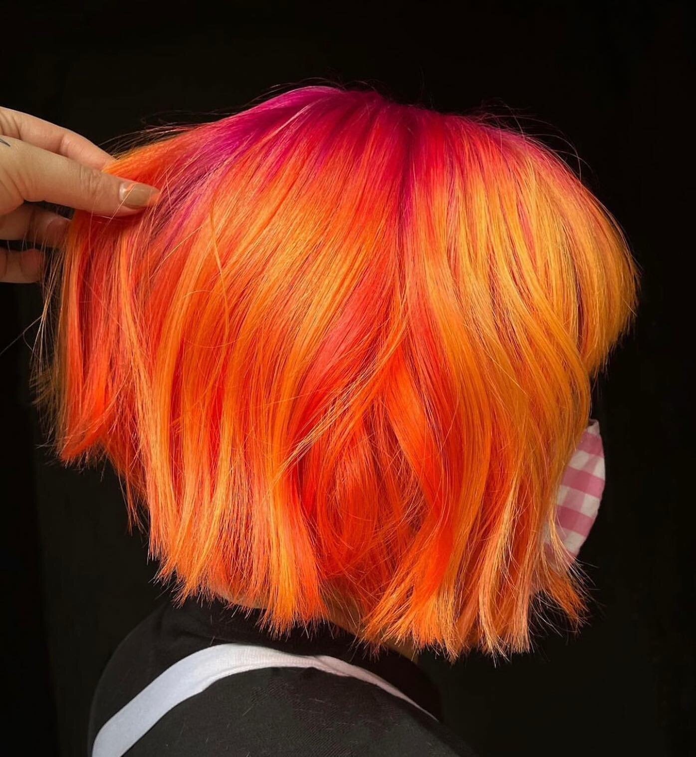 Color | Cut | Style by @deathrayy_ 
.
.
#heavymetalhairsalon #heavymetalhair #hmhs #orangehair #pinkhair #phillysalon #haircolorist