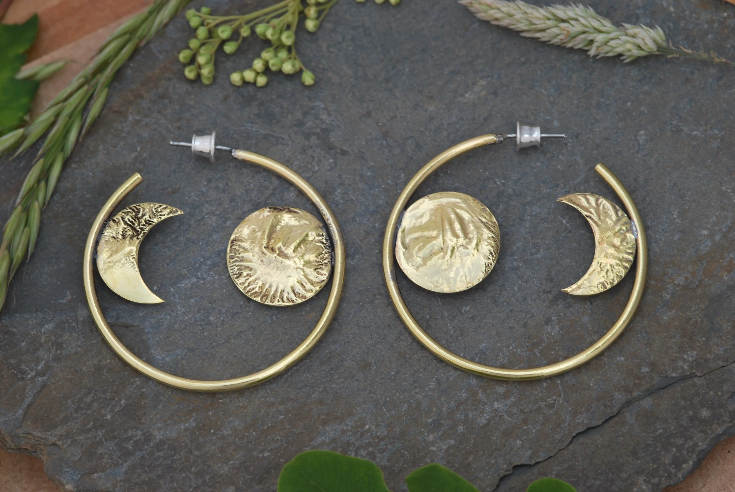 Moon Hoop Earrings