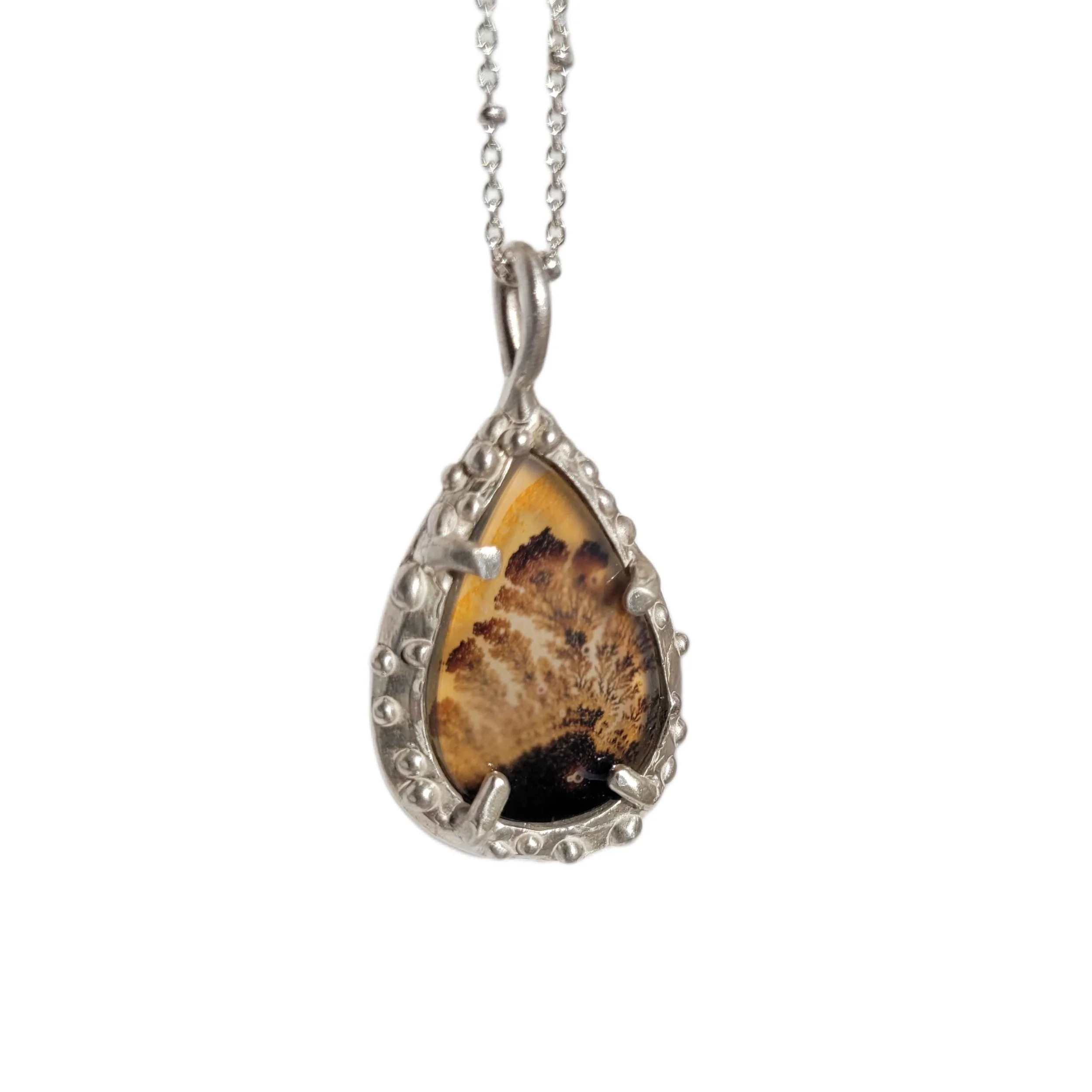 Teardrop Dendritic Agate Pendant