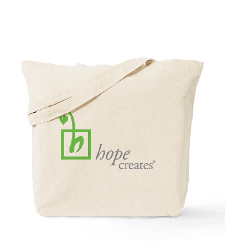Hope Creates Logo and Tag Canvas Tote Bag