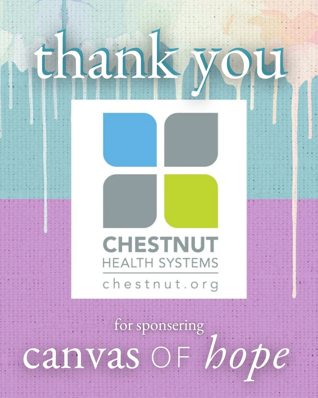 Today's sponsor shoutout: Chestnut Health Systems 

As November 13th comes closer, our annual celebration, Canvas of Hope also draws near! This gala couldn't happen without the help of our sponsors, so we would like to show our appreciation. We would