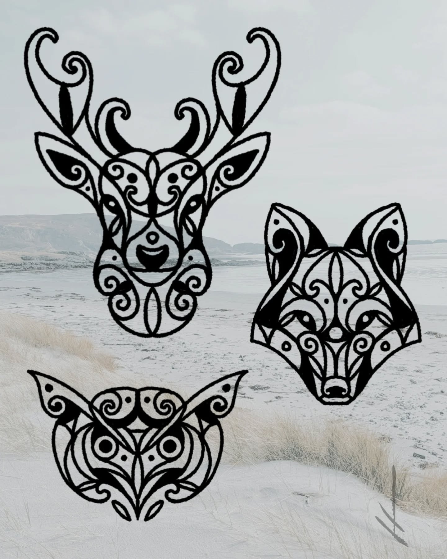 Zoomorphic designs that are available to be tattooed in solid black, dotwork or a combination of both. Email jessijamestattoo@gmail.com or fill out my online form at www.jessijames.co.uk if you'd like to get one tattooed, or if you have another idea 