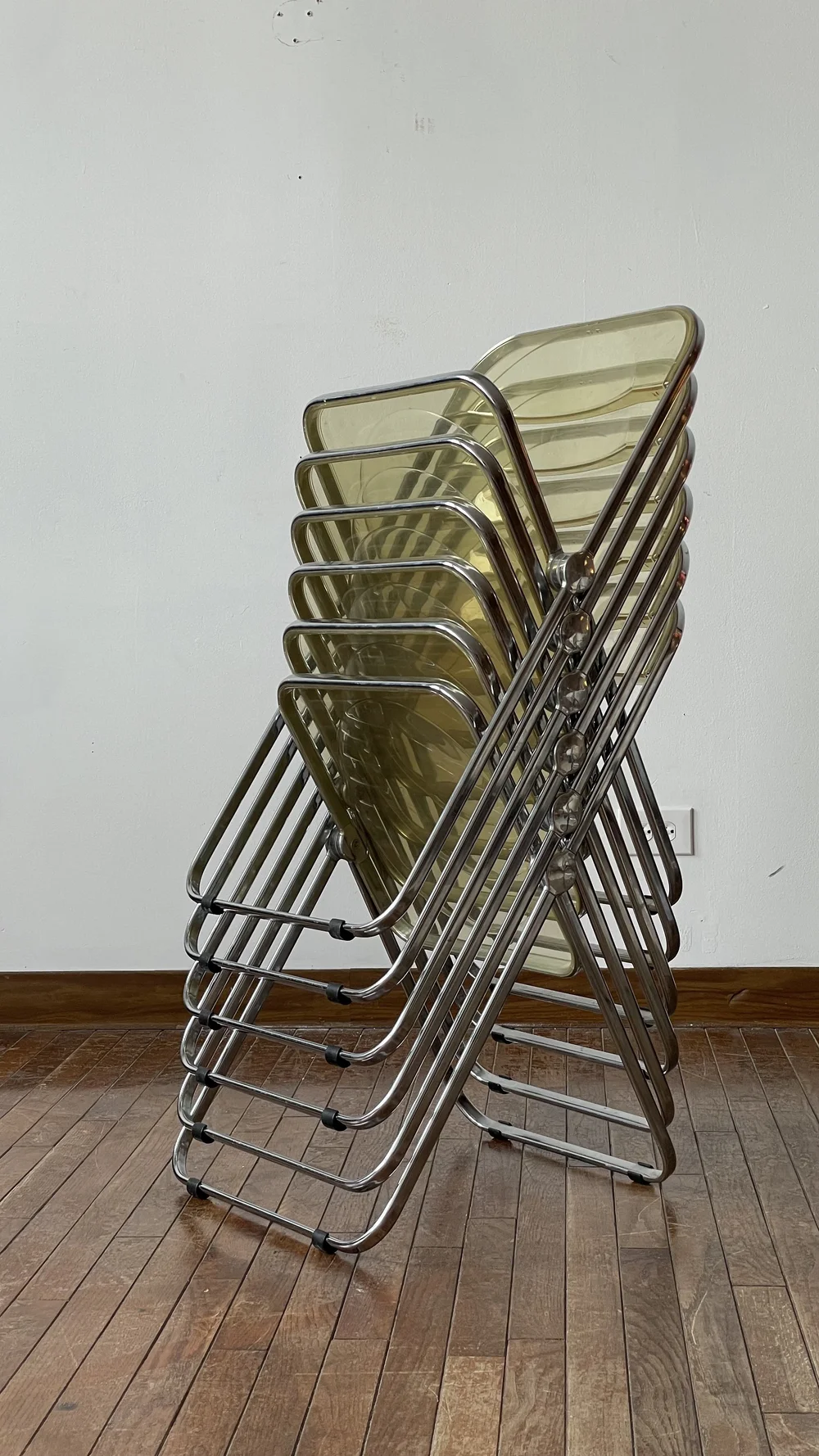 Yellow Plia Chairs by Giancarlo Piretti for Anonima Castelli