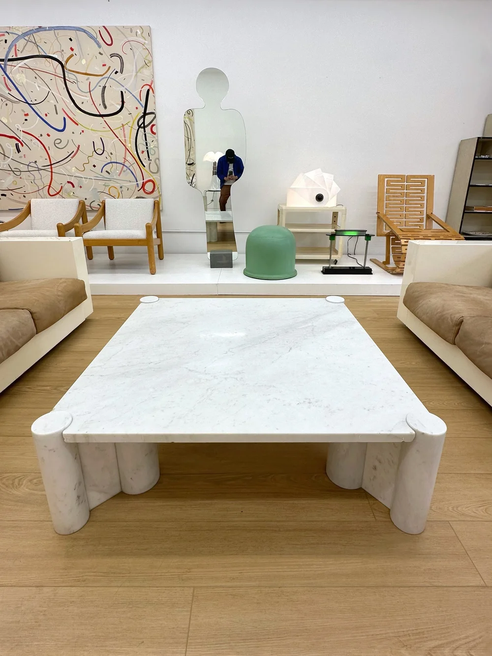Table Basse Design Gae Aulenti Jumbo En Marbre – Knoll International, Occasion