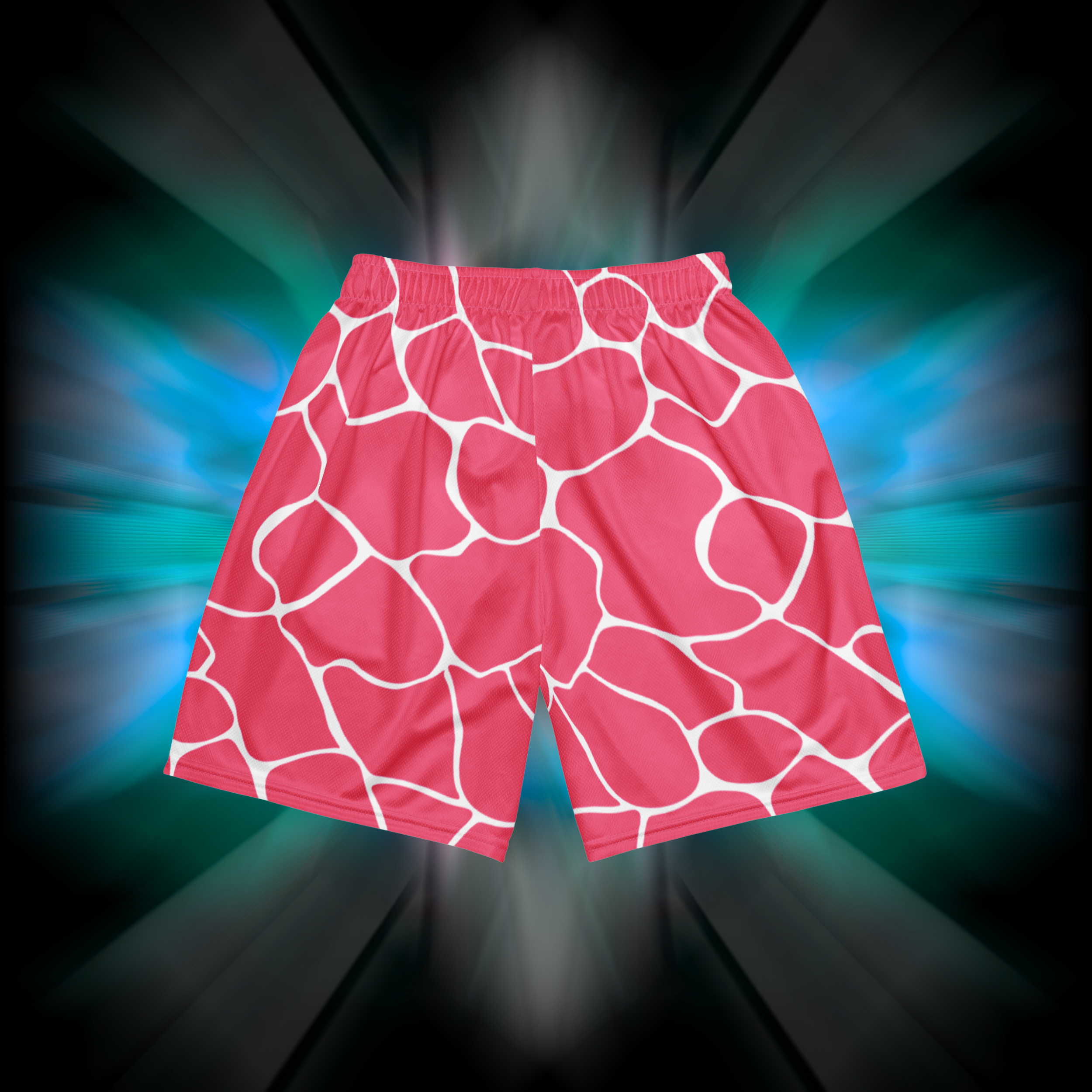 Apesthetics Cement mesh gym shorts pink white pattern rear view