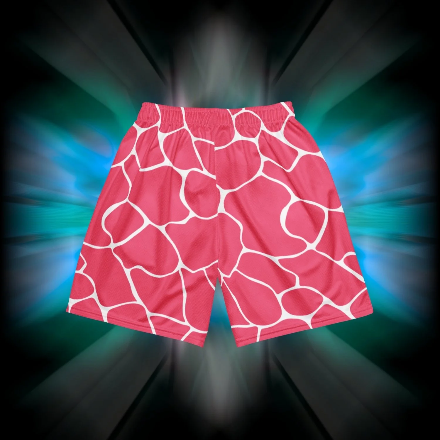 Apesthetics Cement mesh gym shorts pink white pattern rear view