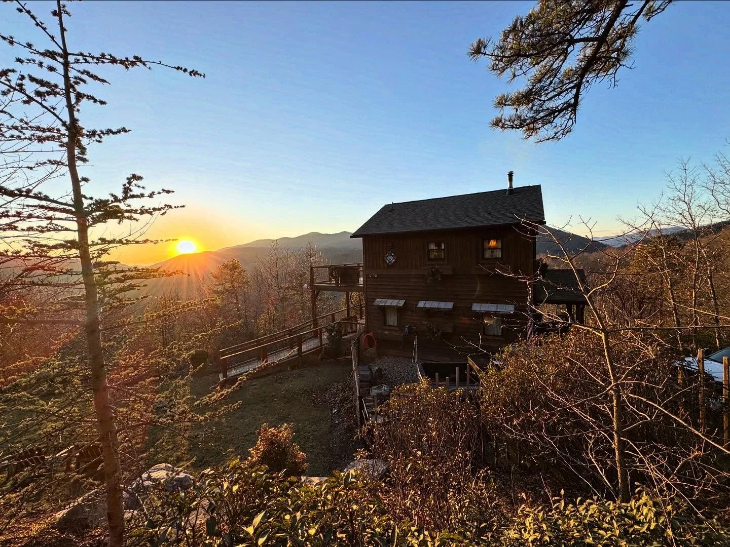 Sunset at Brindle. #sunset #blueridgemountains #cabin