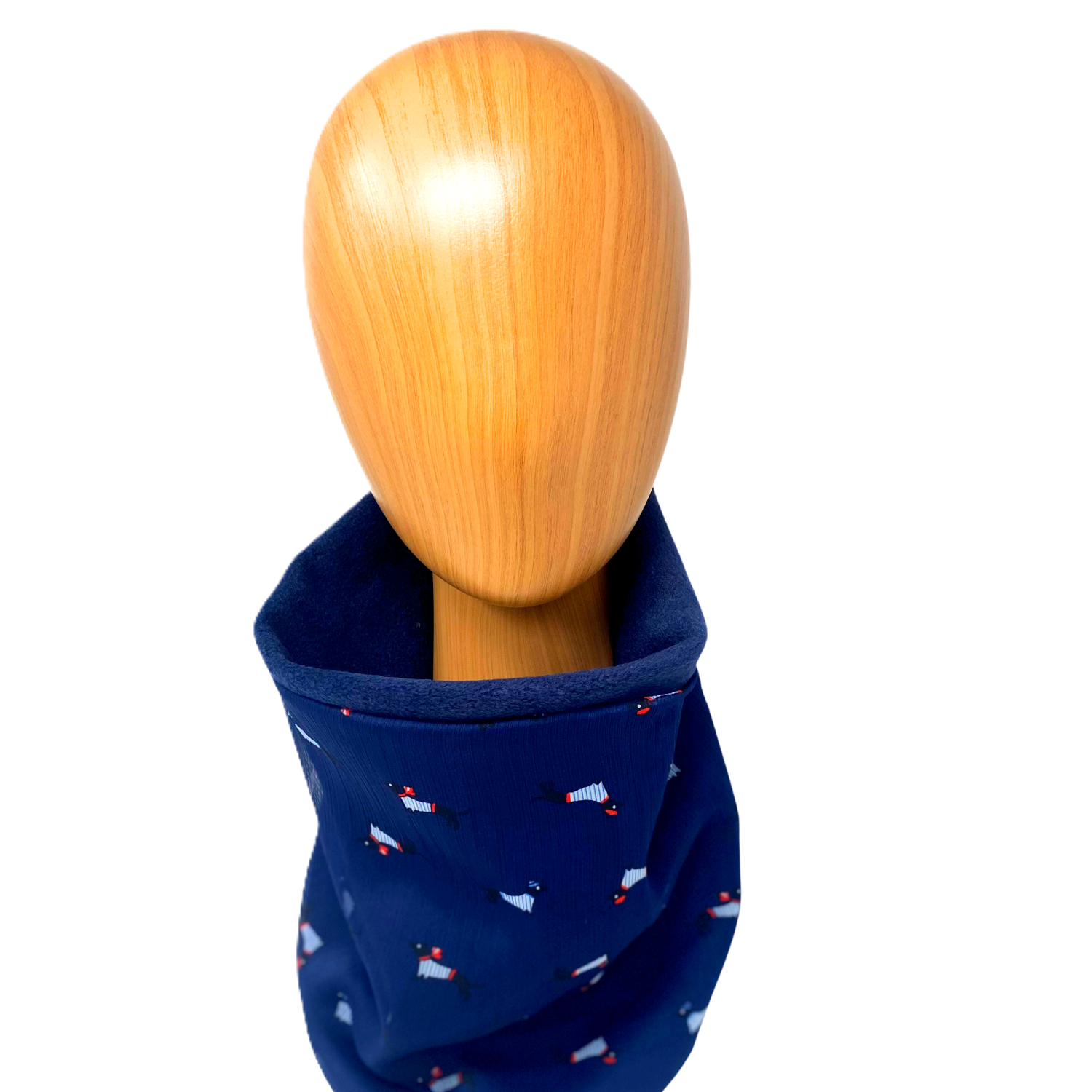 Ladies  Dressy  Snood - Small  Dogs on Navy Chiffon