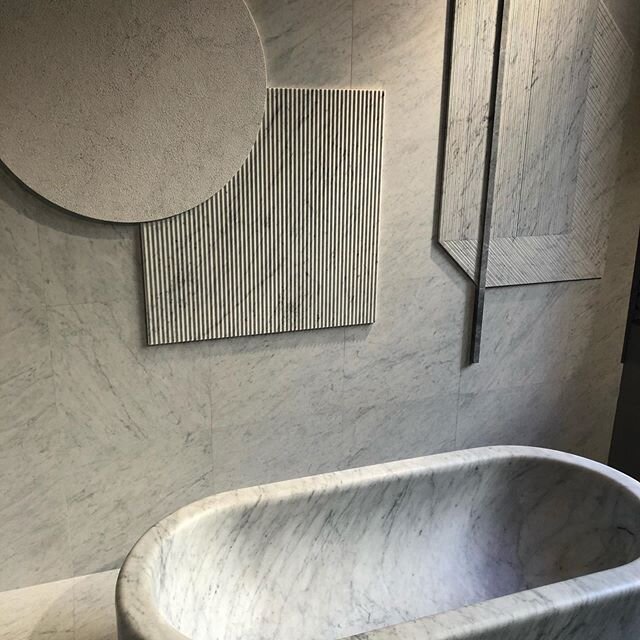 Salvatori marble Milan showroom ,stunning use of marble from baths to hooks #salvatori marble#milan#interiordesign #bathrooms#modern interiors #Carrara marble