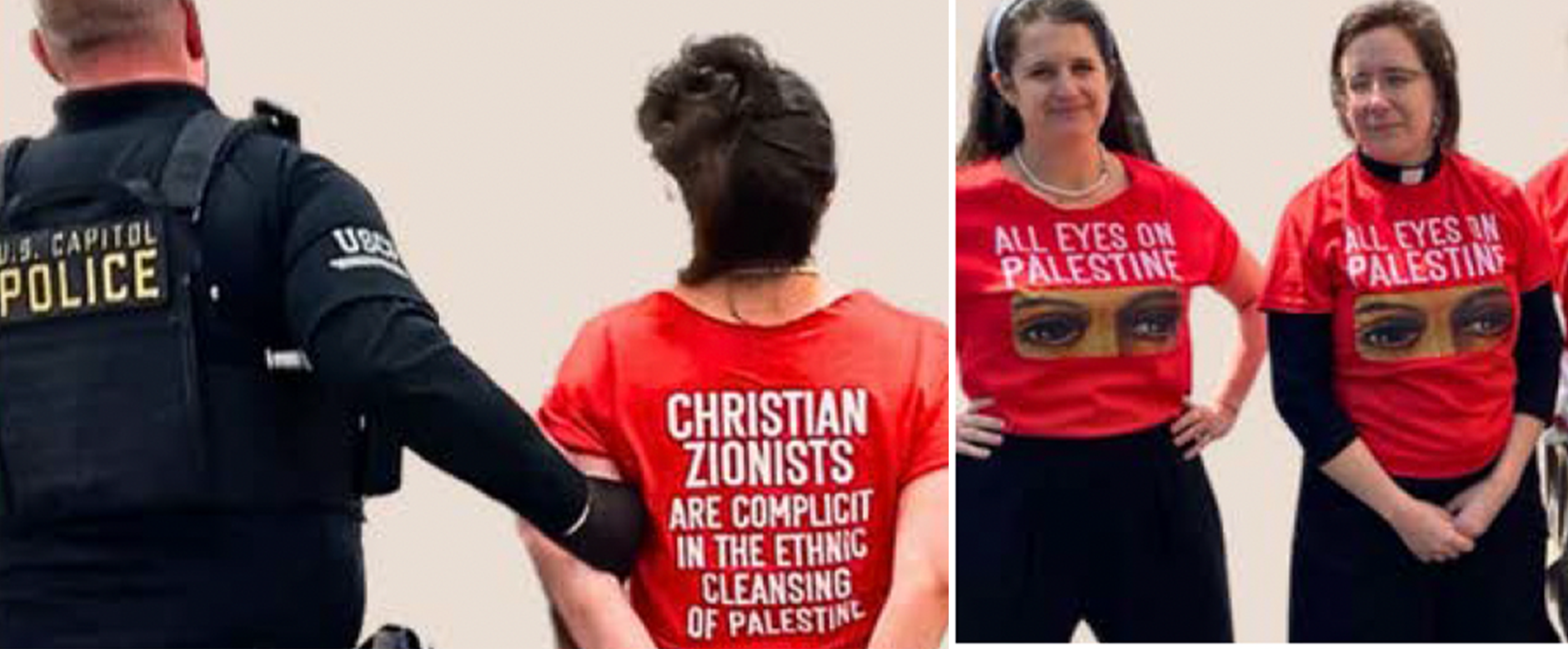 Protesting at Huckabee's confirmation hearing for ambassador to Israel. Click image for more info and media.