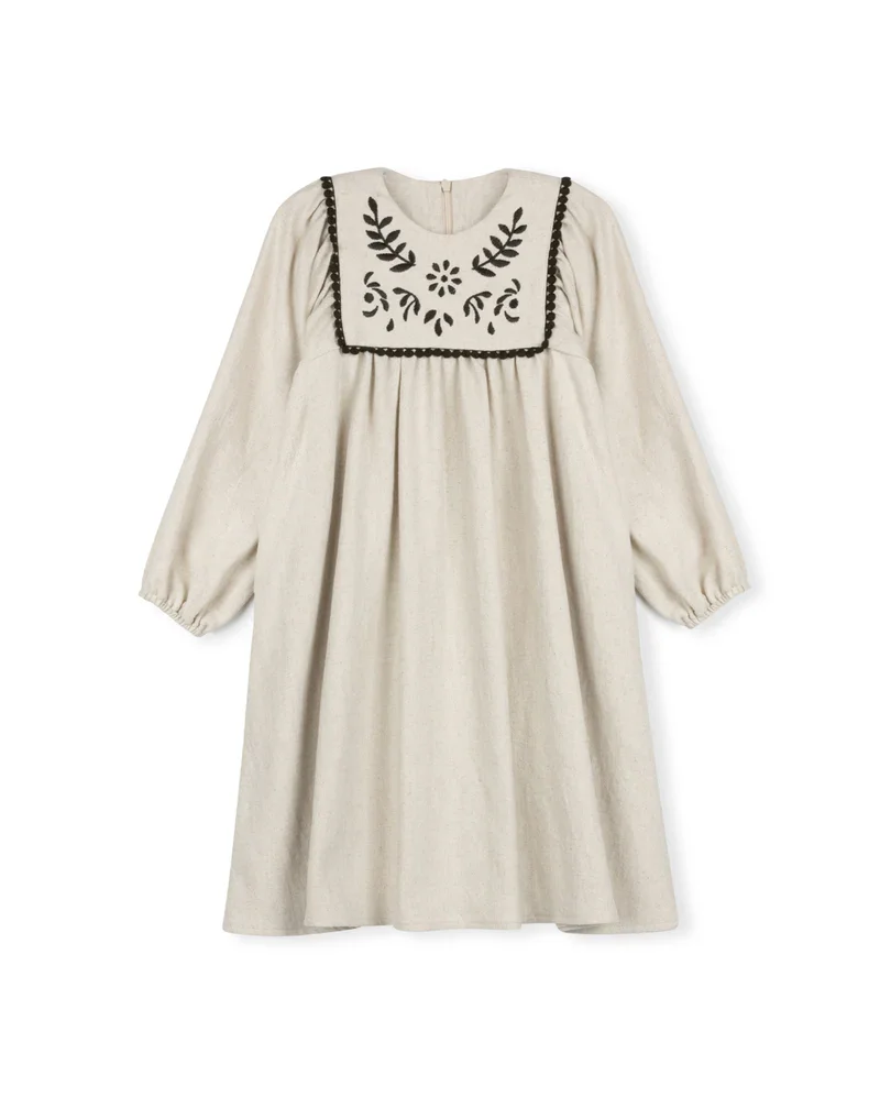 Papillon Embroidered Floral Bib Detail Dress