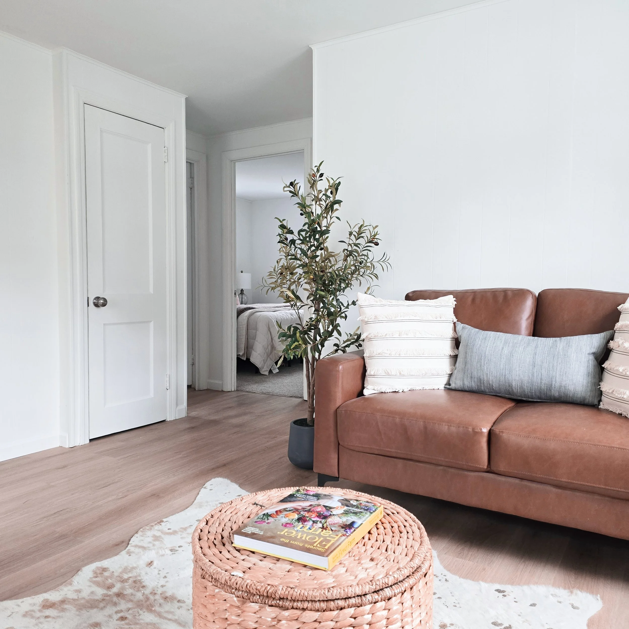 Professionally staged living room in a Lancaster, PA home featuring comfortable furnishings, warm décor, and a welcoming layout designed to appeal to potential buyers.