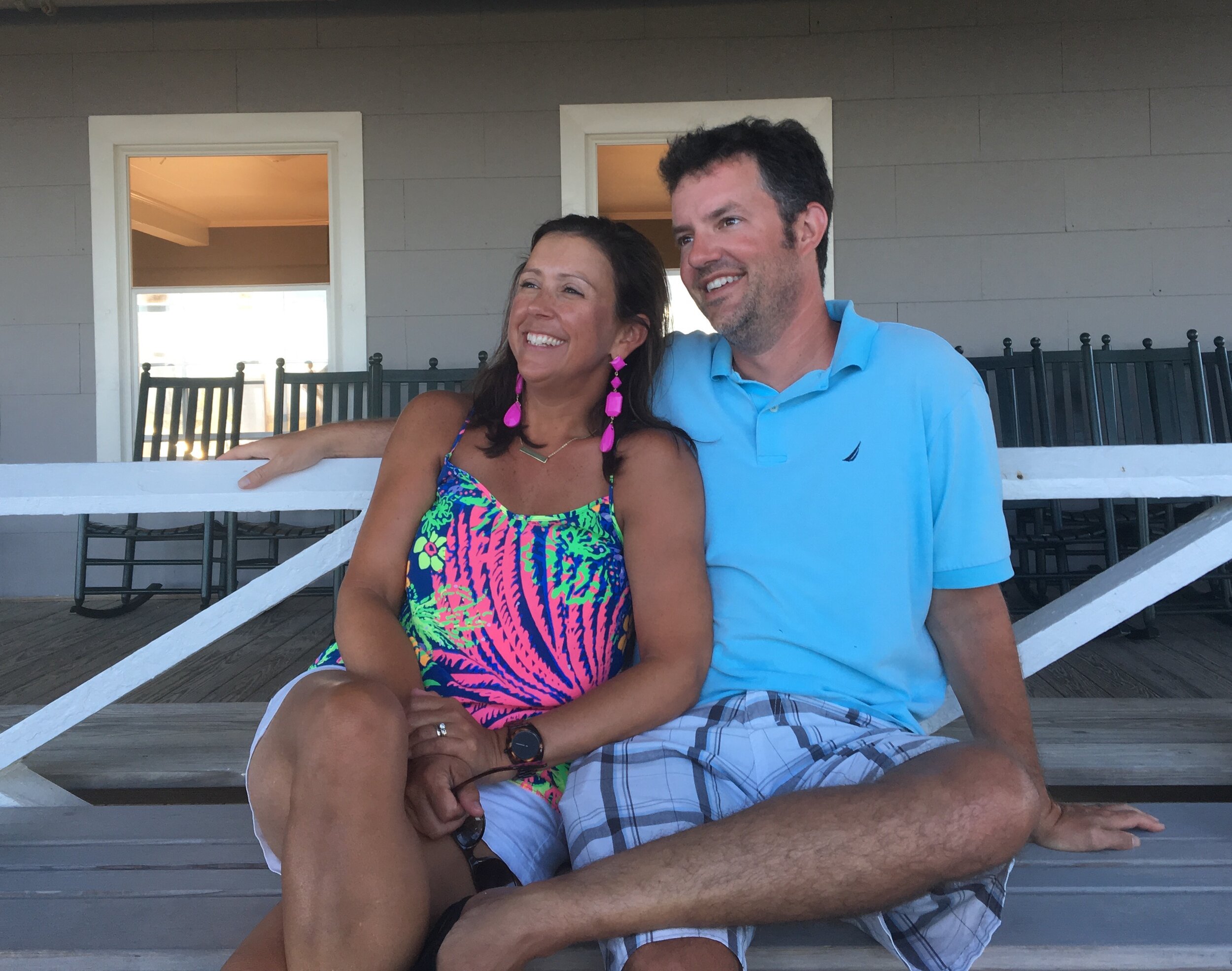 Son Taylor and wife Kristi at Wrightsville Beach