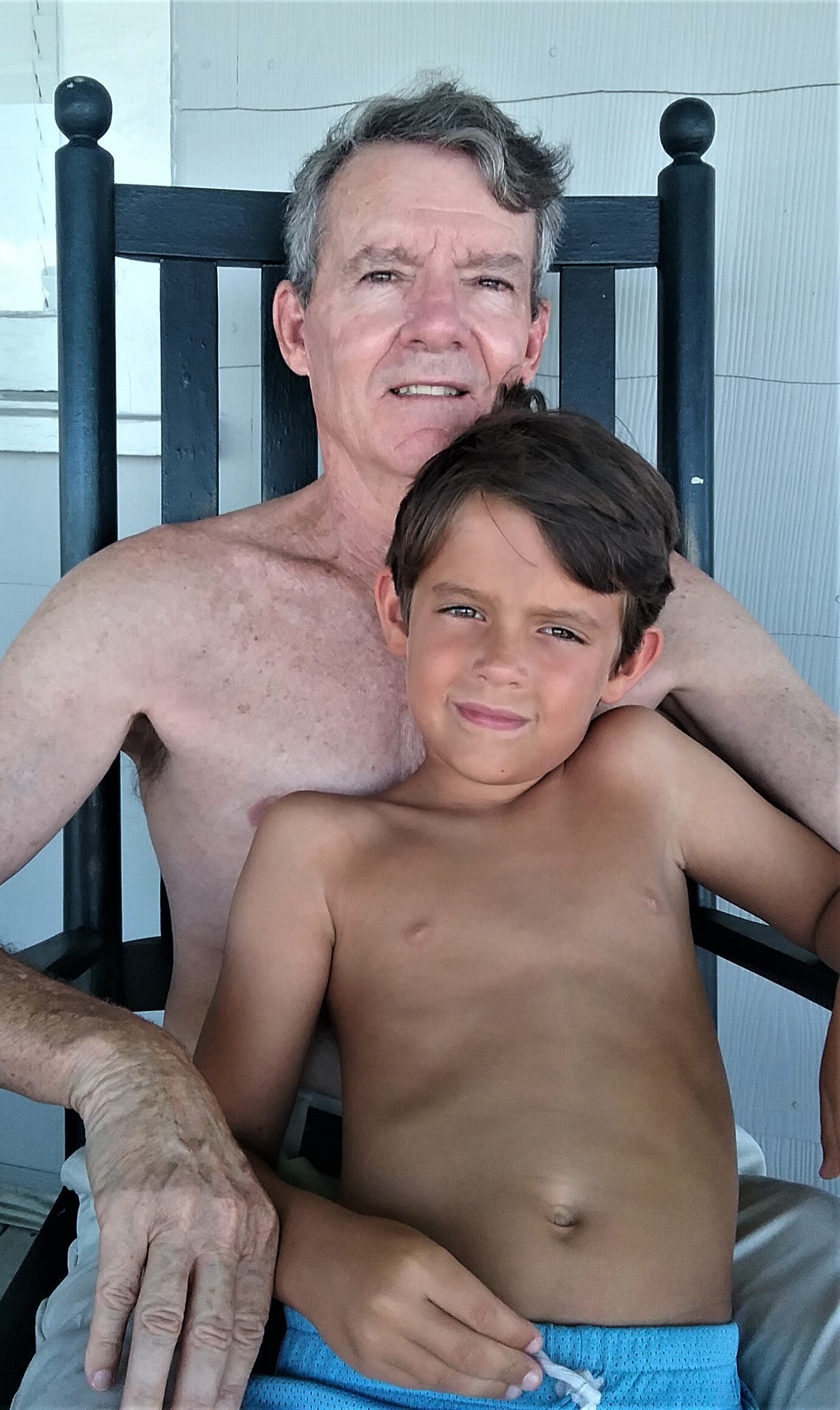Steve with grandson Coale at Wrightsville Beach