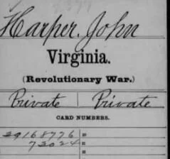 John Harper - Private in Revolutionary War