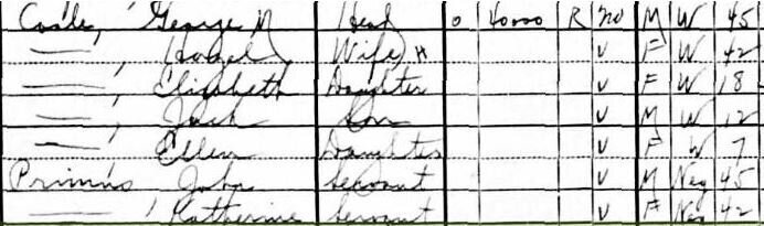 Grandfather Coale's 1930 family census

