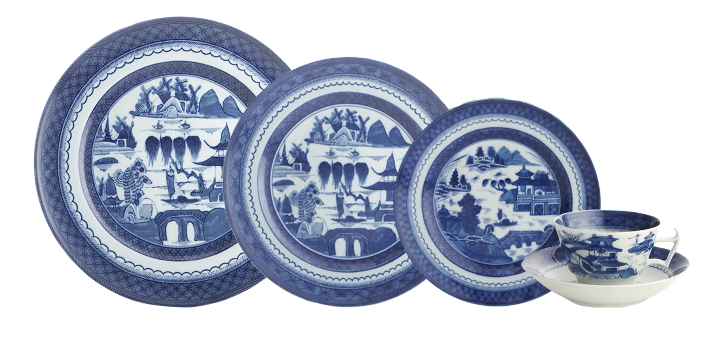 Mottahedeh BLUE CANTON 5PC PLACE SETTING  HC100 Philips