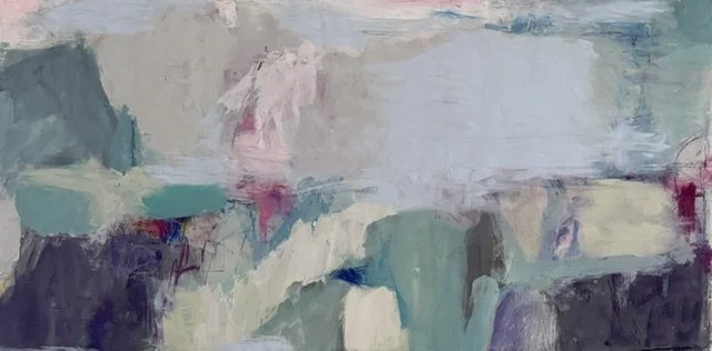 18x30 encaustic and oil stick on wooden cradle board