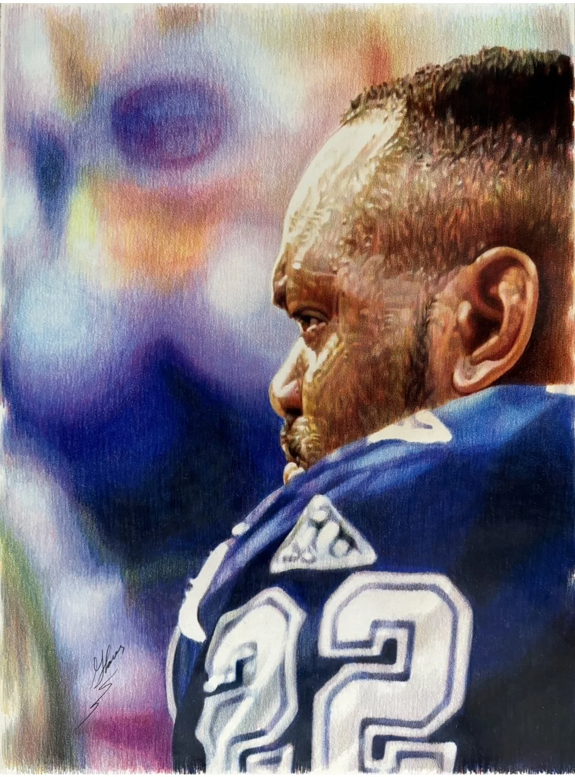 Dallas Cowboy Emmitt Smith #2
Colored Pencil
30” x 40” Available