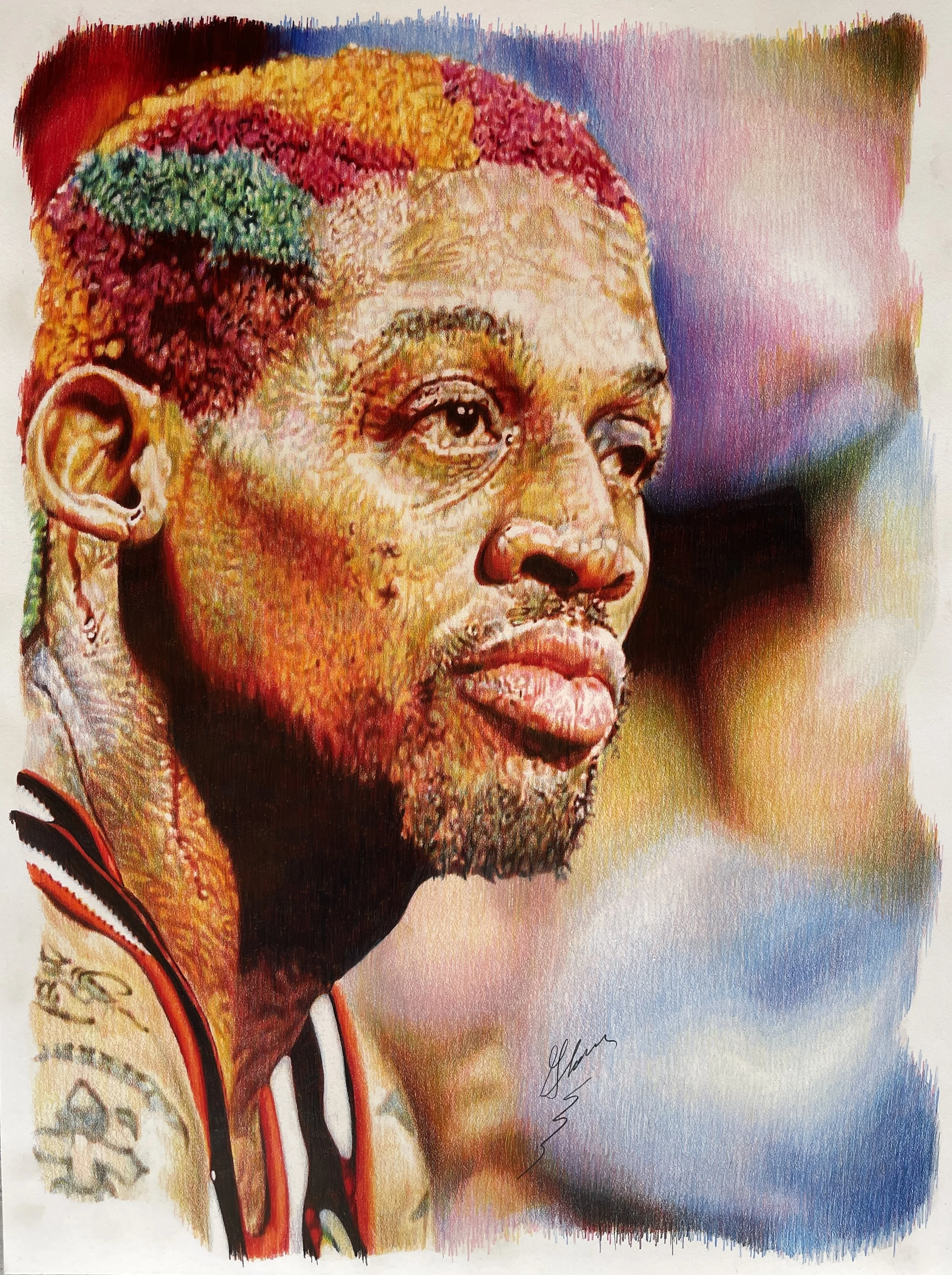 Dennis Rodman #2
Colored Pencil 
30” x 40”
Available
