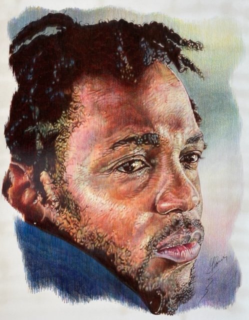 Kendrick Lamar, Rapper, Colored Pencil, 25" X 35"
Available: